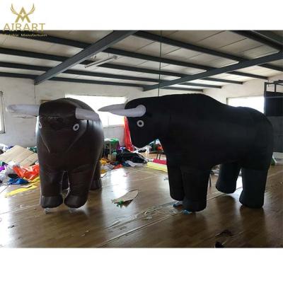 China Oxford Cloth Black Bullfighting Event Bull Inflatable Costume Kid for sale