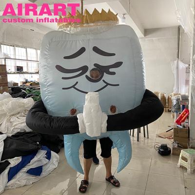 China PVC Tarpaulin/Oxford Cloth/DIY Balloon Inflatable Costume Optional Giant Tooth Shape, Custom Company Mascot Cartoon Figure for sale