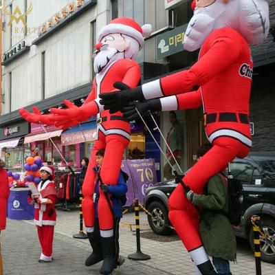 China PVC Tarpaulin/Oxford Cloth/Optional 3m Inflatable Santa Suit, Inflatable Santa Claus Air Man Backpack Walking Puppet for sale