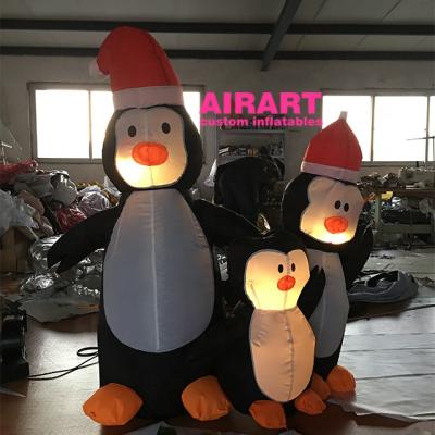 China PVC Tarpaulin / Oxford Cloth / Optio Lighting Advertising Inflatable Balloon Christmas Penguin for sale