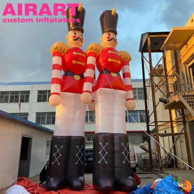 China Xmas Military Nutcracker Christmas Inflatable Man , Inflatable Cartoon High Soldiers For Festival Day for sale