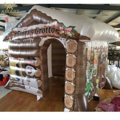 China Christmas Decorations Oxford Cloth Inflatable House Christmas Inflatable Christmas Cave House for sale