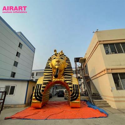 China Oxford Cloth Giant Tutankhamun Blow Up Pharaoh Inflatable Gold Inflatable Egyptian Tunnel for sale