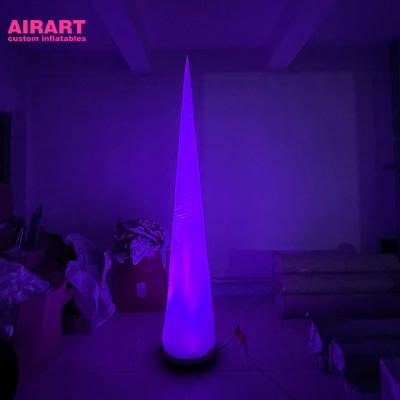 China Advertising or decoration 3m led lighting inflatable curved cone and straight cone for party entrance decoration for sale