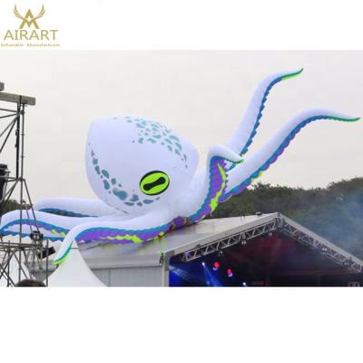 China Oxford Fabric Rooftop Props Decoration Led Inflatable Octopus for sale