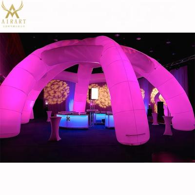 China PVC Tarpaulin / Oxford Cloth / Optional Led Lighting Music Party Decoration Inflatable Spider Dome Tent Building, Customized Color for sale