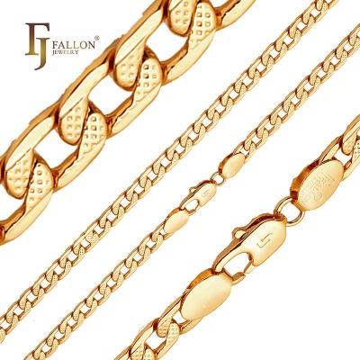 China 14110050 CLASSIC FJ Fallon Fashion Jewelry Curb Link Scattered Hammered Chain Plated in 18K Gold Brass Based for sale