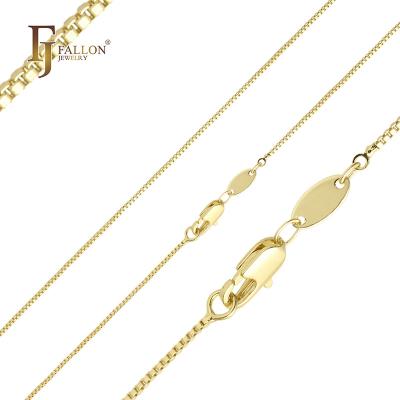 China CLASSIC 54100009 FJ Fallon Fashion Jewelry Thin Venetian Box Link Chain Plated in 14K Gold Brass Based for sale