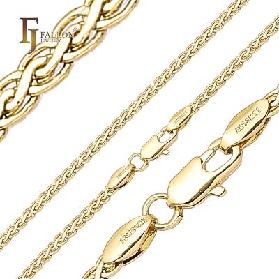 China CLASSIC 54100086 FJ Fallon Fashion Jewelry Spiga Wheat Chain Plated in 14K Gold Brass Based for sale