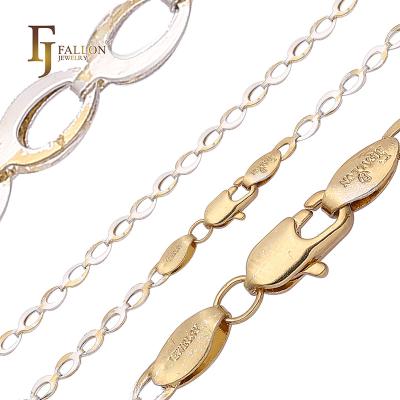 China Z54190310 FJ Fallon Fashion Jewelry Fancy CLASSIC Horseshoe Link Chain Plated in 14K Gold Two Tone Brass Based for sale