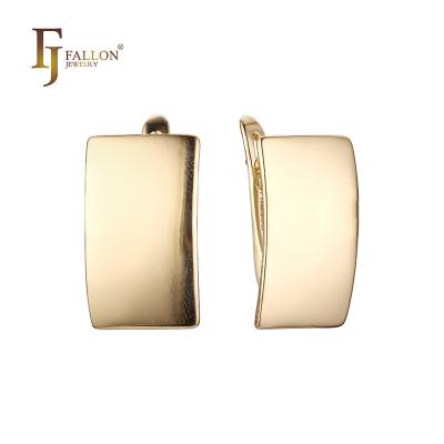 China X2100385 FJ Fallon Fashion Jewelry Simple Flat FASHION Square Earrings High Quality Rose Gold, 14k Gold, White Gold Plated Brass Based for sale