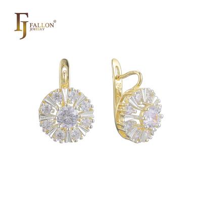 China Z52203218 FASHIONABLE FJ Fallon Fashion Jewelry Earrings Plated in 14K Gold Two Tone Brass Based for sale