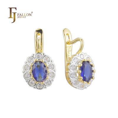 China Z52203216 FASHIONABLE FJ Fallon Fashion Jewelry Earrings Plated in 14K Gold Two Tone Brass Based for sale