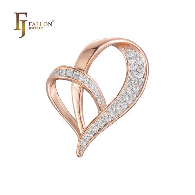 China F96201395-01 Romantic FJ Fallon Fashion Jewelry Rose Gold Two Tone Brass Plated Pendant Based for sale