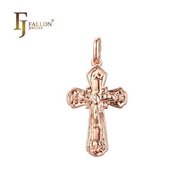 China F86100322 FJ Fallon Fashion Jewelry Catholic Maltese Brass Plated Rose Gold Religious Cross Pendant Based for sale