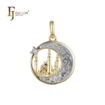 China Z56201244-01 Religious FJ Fallon Fashion Jewelry Pendant Plated in 14K Gold Two Tone Brass Based for sale