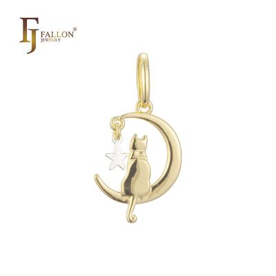 China Z56100519 Cute FJ Fallon Fashion Jewelry Pendant Plated in 14K Gold Two Tone Brass Based for sale