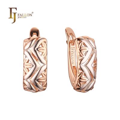 China F92100755 FASHIONABLE FJ Fallon Fashion Jewelry Earrings Rose Gold Two Tone Brass Plated Based for sale