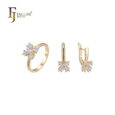 China Z51200563 FJ Fallon Fashion Jewelry FASHIONABLE Spur Jewelry Set Five CZ Plated in 14K Gold Two Tone Brass Based for sale