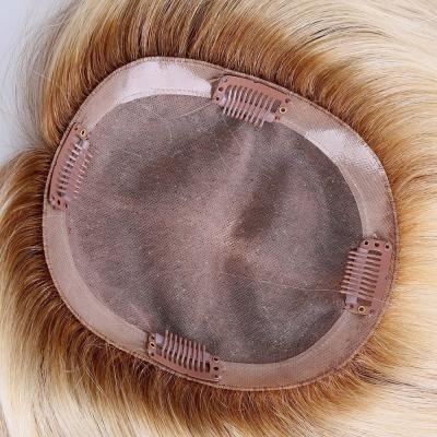 China Freestlye Stock Ready To Ship Brazilian Popular Mono Topper Blonde Virgin Raw Hair Color Highlight Mono Topper For Women for sale