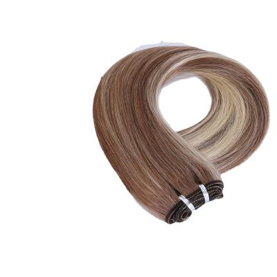 China Wholesale Price TopElles Hair Weave Bundle Machine Made Silky Straight Hair Weft Natural Color For Women for sale