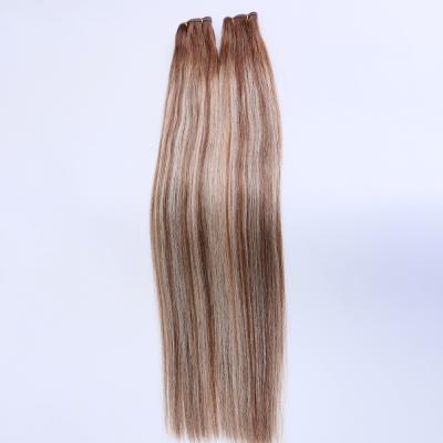 China TopElles soft touch silk straight flat weft cuticle lined double drawn hair flat weft 100% for sale