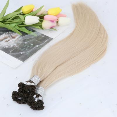 China TopElles Silk Right Hand Tied Unprocessed Brazilian Hair Weft Bundles Closer And More Invisible for sale