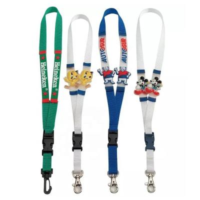 China Custom Lanyard Printed Soft PVC Rubber Environmental Friendly Fashion Neck Strap Lanyard PVC Name Polyester With Free Design for sale