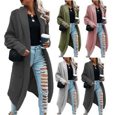 China QUICK DRY Custom Knitted Long Cardigan Women's Lapel Irregular Sweater for sale