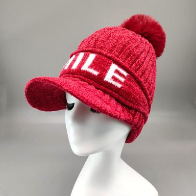 China JOINT Fashion Winter Baseball Hat Hot Selling Hot Beanie With Custom Logo Sports Beanie Hat With Pom-pom for sale