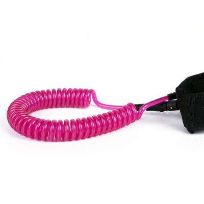 China Safety Unisex High Quality Coiled Leash SIP Paddle Board Coiled Leash for sale