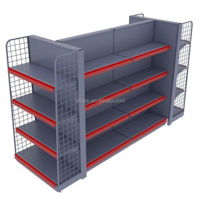 China Double Sided Metal Double Sided Convenience Racks Backboa Shelving Supermarket Shelves for sale