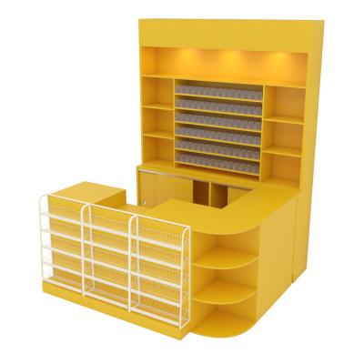 China convenience store yellow color cash desk counter 1900*600*850 for sale