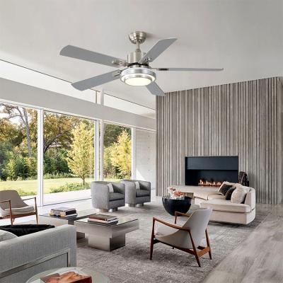 China Amazon Modern Simple Hot Sales Most Popular Residential Decor 52 Inch 5 Blade Modern Led Ceiling Fan DC Motor With Light For Living Room for sale