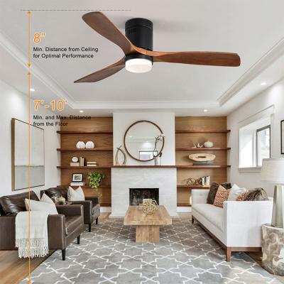 China Wholesale Modern Led Ceiling Fans Blade Remote Control Wooden Ceiling Fan With Decorative Luminous Body Light Lamp Motor Copper Switch for sale