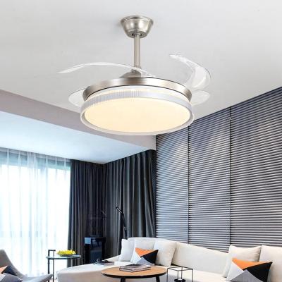 China Modern Lamp Ceiling Fans with Lighting Remote Control Light and Luxury Hidden Retractable Blades for living room for sale