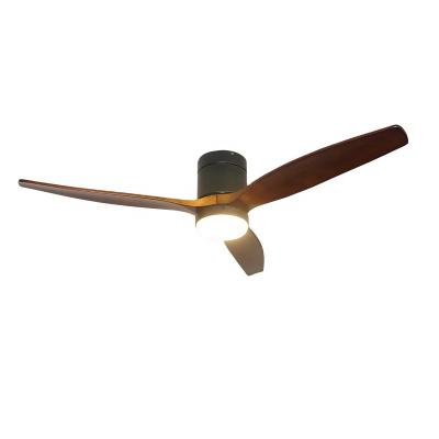 China With light BLDC Motor Led Ceiling Fans Solid Wooden Blade Reversible Solid with Remote Control for Home 52inch ceiling fan light for sale