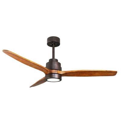 China Modern modern decorative DC Ceiling Fans with LED Light and classical three wooden leaf fan lamp and home decoration s for sale