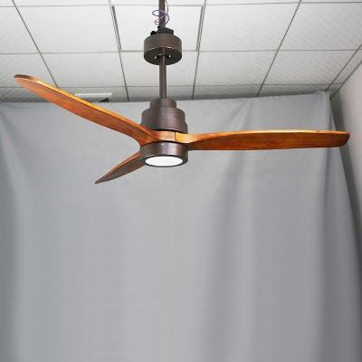 China Modern European 52 inch DC modern decorative Ceiling Fans with Lamp and LED Light and classical three wooden leaf fan lamp for sale