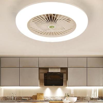 China Simple household lower noise dimming smart ceiling fans with LED lamp chandeliers for restaurant living room for sale