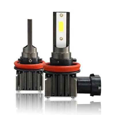 China Aluminum LED headlight bulbs with turbo T1 led car headlight H4 H7 H11 H13 9005 for sale