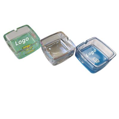 China Eco-Friendly Hot Selling Triangle Green Blue Custom Colored Mix Patterns Round Crystal Glass Ashtray for sale