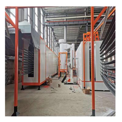 China Hotels Full Automatic Powder Coating Line for Spray Painting Metal Furniture With Gas Oven for sale