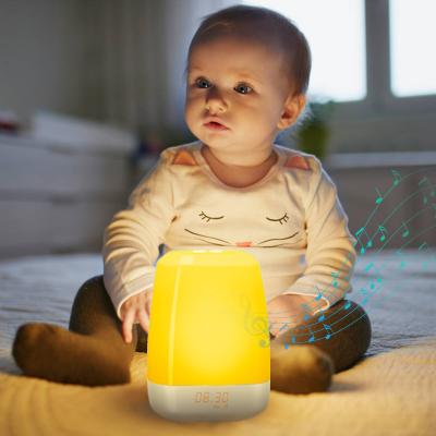 China Hot Selling EUROPEAN Amazon Natural Sounds Alarm Clock Sunrise Simulation 7 Color Led Wake Up Light for sale