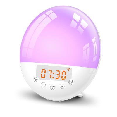 China Radio Kids Room Sync Smart Wifi Wake Up Light Working Day Alarm Clock for sale