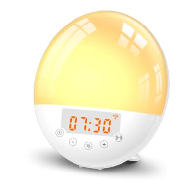 China WiFi Radio Smart Lamp Wake Up Light Alarm Clock Built-in Nature Sounds Wake Up Light USB Charging Sunrise Alarm Clock Wake Up Light for sale