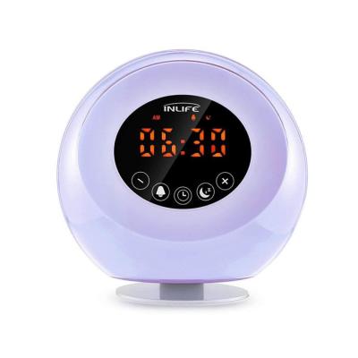 China 2022 Multifunctional LUMINOVA New Arrival Alarm Clock Sunrise Wake Up Light Desk&Table Clock for sale