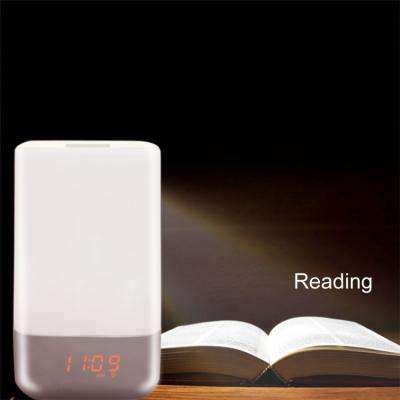 China Sunrise Wake Up Light 2021 Led Kids White Noise Morning Alarm Clock Sunrise Simulation Wake Up Light for sale