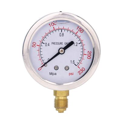 China 2.5inch 60mm Pressure Gauge Oil Filled Pressure Gauge Hydraulic Liquid Filled Pressure Gauge LPG63WK Fuel for sale