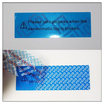 China Tamper evident seal blue color matt finishing VOID OPEN sticker security labels with serial number for sale